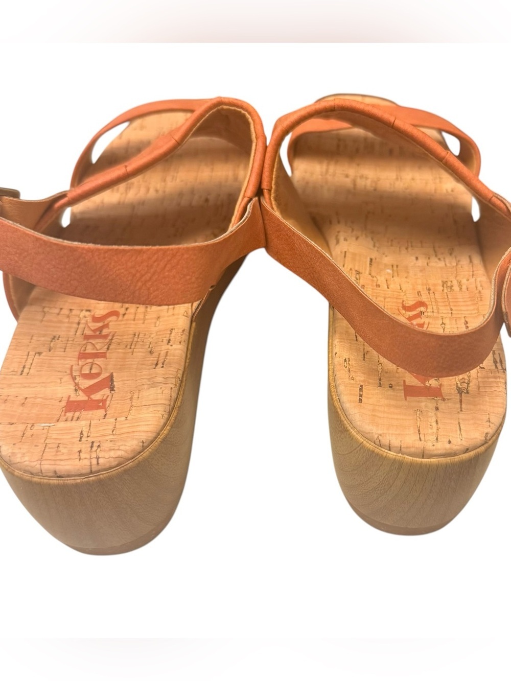 Kork-Ease Orange Woven Platform Sandals faux leather Sz 8 New without tag - Picture 3 of 9